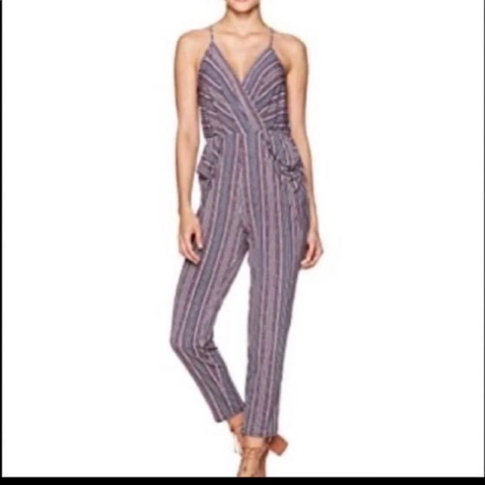 Bcbgeneration striped and draped jumpsuit